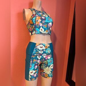 BEACH BUNNY BRIGHTON BIKER SHORT AND TOP..